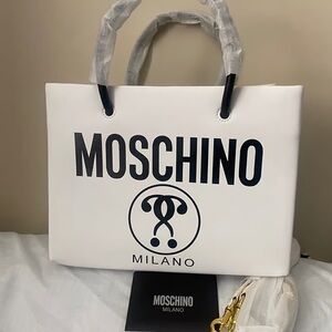Moschino White and Black Tote Bag